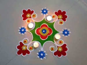 diya (Deepam) rangoli design-