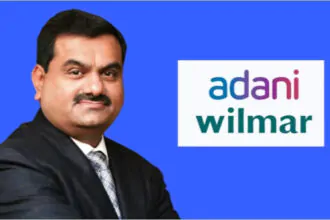 Adani Wilmar is a company, and its stock price today started at ₹348.45 and ended at ₹344.45.