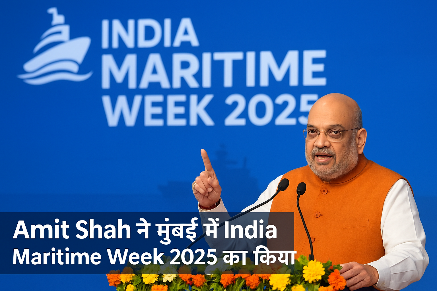 Amit Shah inaugurating India Maritime Week 2025 in Mumbai