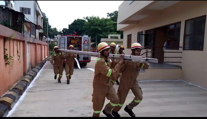 Mock drill for earthquake and fire safety successfully completed