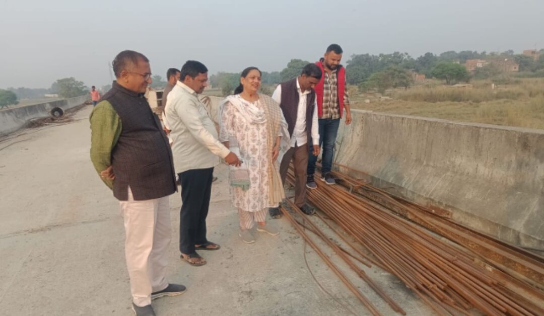 पूरे राज पूर्व राज्यसभा सदस्य कनकलता सिंह ने किया मोहन सिंह सेतु का निरीक्षक 1 Former Rajya Sabha member Kanaklata Singh inspected Mohan Singh Bridge.