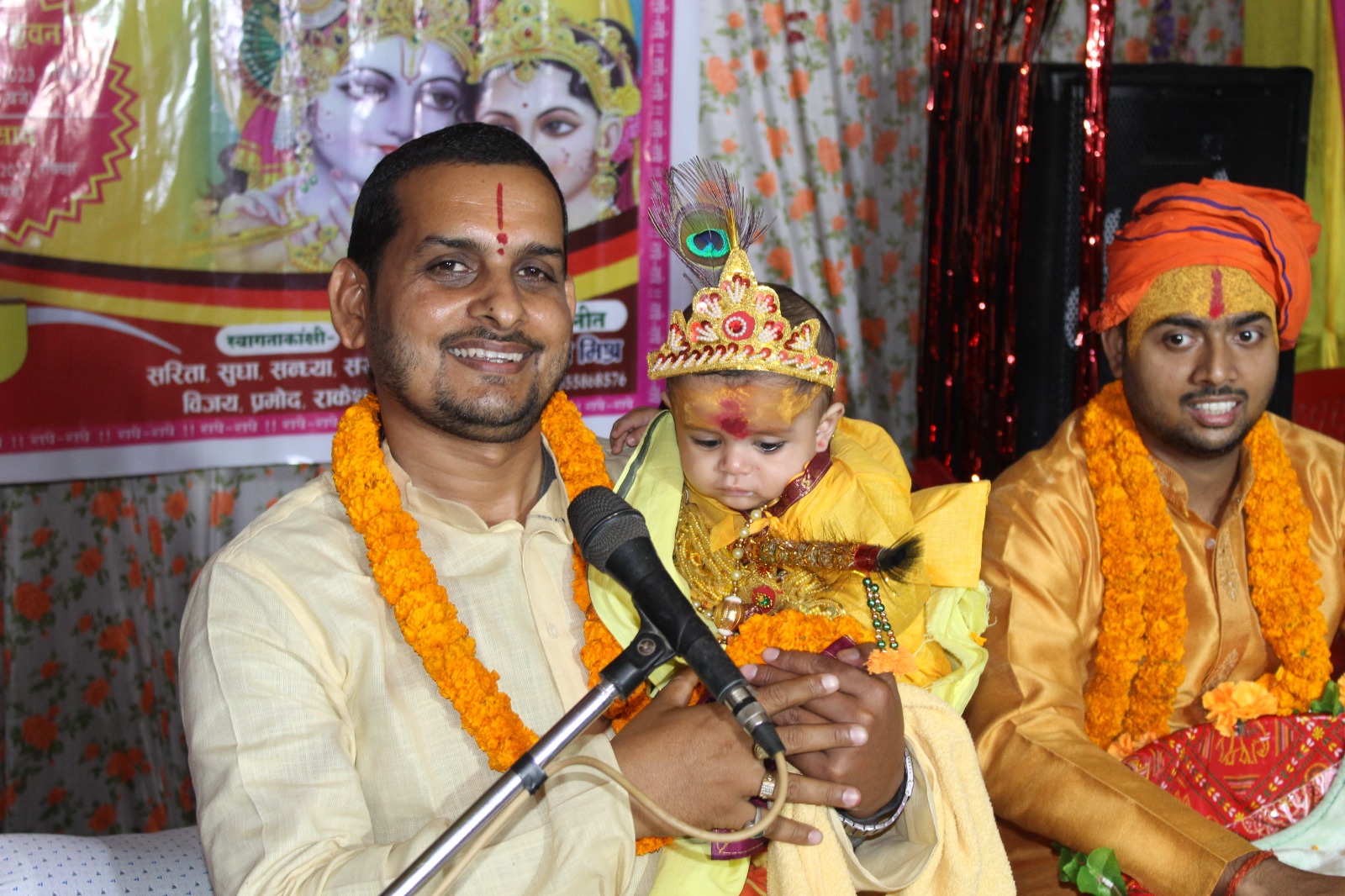 Listeners immersed in devotion after listening to the childhood pastimes of Lord Krishna.