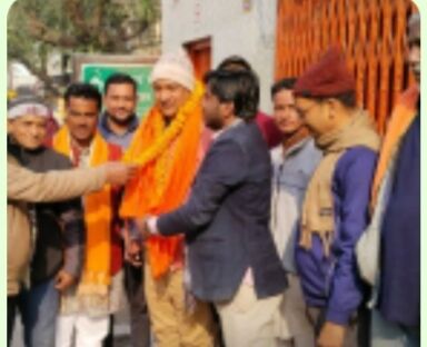 BJP Municipal Board President Vijay Singh Rinku welcomed in Barhaj